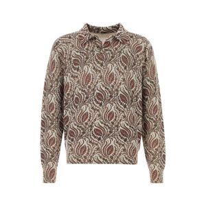 Etro Men Embroidered Wool Polo Shirt